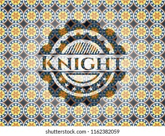 Knight arabesque emblem background. arabic decoration.