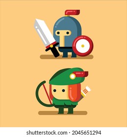Diseño de caracteres Knight y Archer