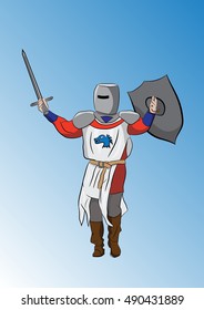 A knight in armor. 
