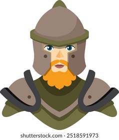 A knight in armor with a beard