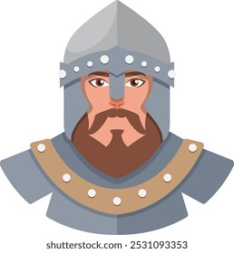 A knight in armor with a beard