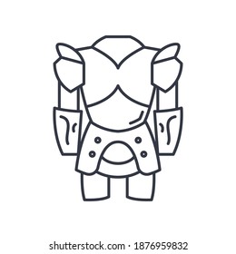 Knight armor icon, linear isolated illustration, thin line vector, web design sign, outline concept symbol with editable stroke on white background.