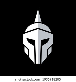 Knight Armor Logo Design, Medieval Warrior Helmet Icon, Vector Illustration