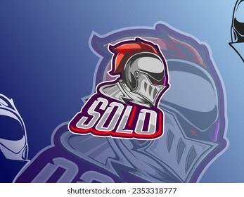 knight with armor logo esports style, professional gaming logo, and editable logo 