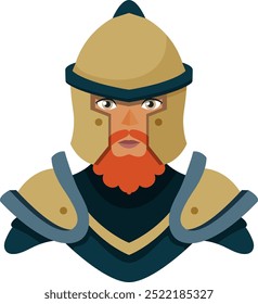 A knight in armor with a red beard