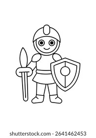 knight armor shield sword coloring page 
