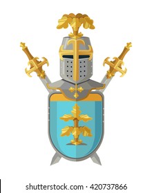 Knight armor. Vector flat cartoon illustration