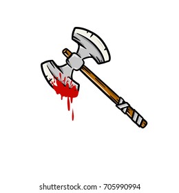 knight axe with blood