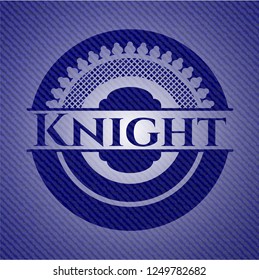 Knight badge with denim background