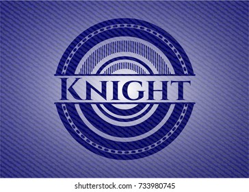 Knight badge with denim texture