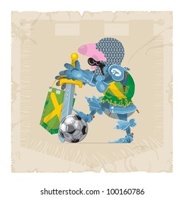 Knight of the ball, pennant and sword, 1, football, vector