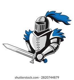 Knight with a big sword in heroic warrior style suitable for fantasy battle themes game characters and medieval artwork