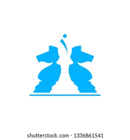knight and bishop logo vector icon illustration