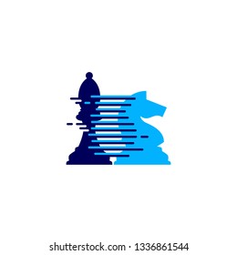 knight and bishop logo vector icon illustration