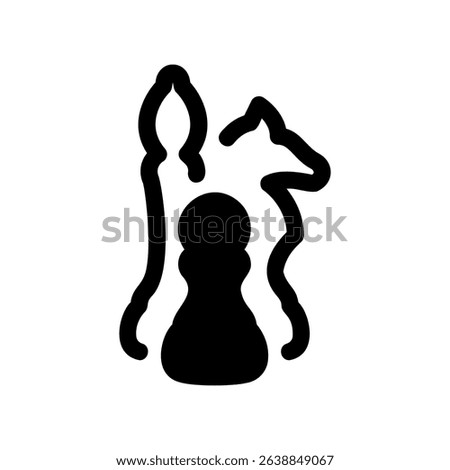 Knight, Bishop, and Pawn Figures Representing a Chess Set