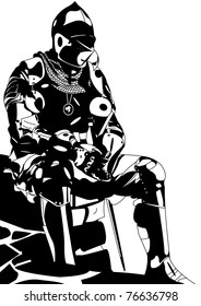 Knight  Black and White