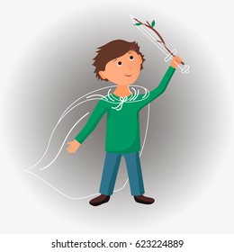 Knight boy. Cartoon vector illustration
