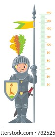Knight boy. Meter wall or height chart.