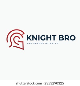 Knight Bro Logo design template for Helmet and War concept