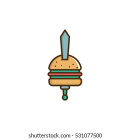 Knight Burger Vector Logo Design Element