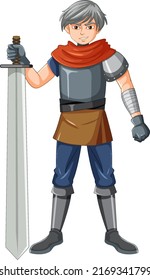 A knight cartoon character on white background illustration