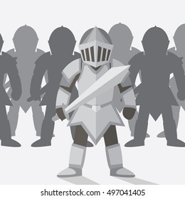 Knight cartoon flat vector