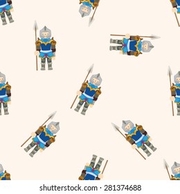 knight , cartoon seamless pattern background