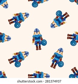 knight , cartoon seamless pattern background