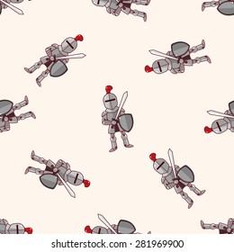 knight , cartoon seamless pattern background