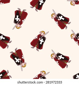 knight , cartoon seamless pattern background