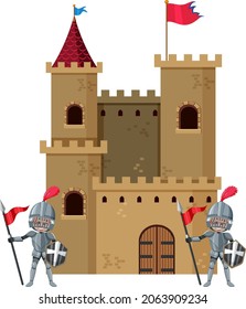 Knight at the castle illustration