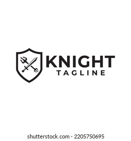 plantilla de diseño de ilustraciones vectoriales del icono del castillo knight.