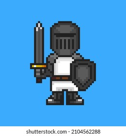 Knight character in pixel art style