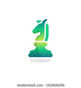 Knight chess figure flat icon, vector sign, Horse Chess piece colorful pictogram isolated on white. Symbol, logo illustration. Flat style design