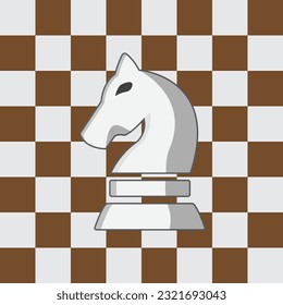 the knight of chess game with chessboard backround