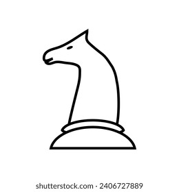 Knight chess icon on white background. Vector illustration.