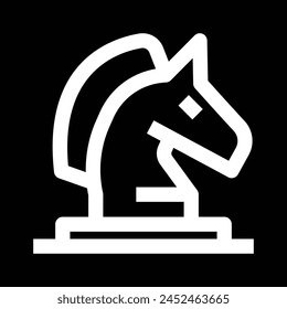 knight chess icon outline design