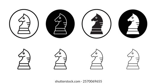 knight chess icon Outline vector for web ui