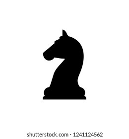 Knight chess icon. Vector illustration, flat design.