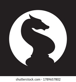 knight chess logo design vector template