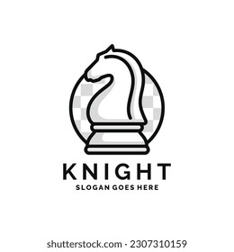 Knight chess logo design vector illustration