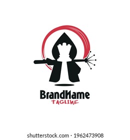 knight chess logo icon vector 