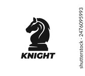 Knight chess logo vector. EPS 10 editable vector