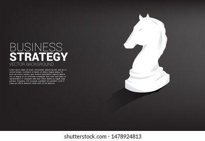 knight chess piece 3D silhouette vector. icon for business planning and strategy thinking