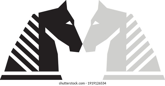Knight Chess piece Horse. Vector Illustration.