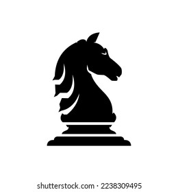 knight chess piece symbol, vector template, logo minimalist horse.