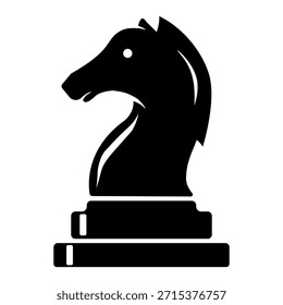 Knight Chess Piece Vector Black Silhouette