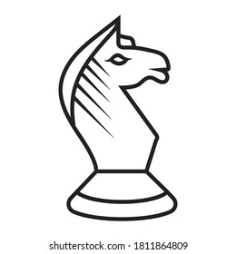 Knight chess pieces line art icon for apps or website