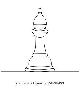 Knight chess  single line art, continuous one line drawing of  Isolated outline vector icon