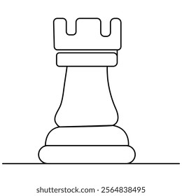 Knight chess  single line art, continuous one line drawing of  Isolated outline vector icon